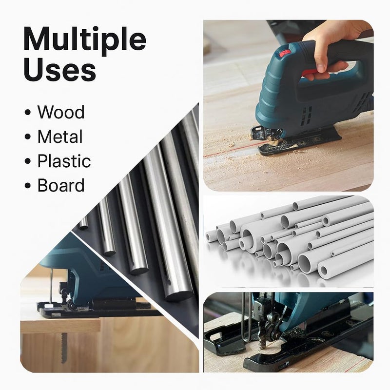 Craluuur 30PCS Jigsaw Blades Set, Assorted T-Shank Jig Saw Blades for Wood, Metal & Plastic Cutting(T101AO, T101B, T101BR, T118A, T118B, T144D, T244D, T111C, T127D) - Image 5